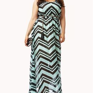Forever 21 plus Chevron maxi dress - mint